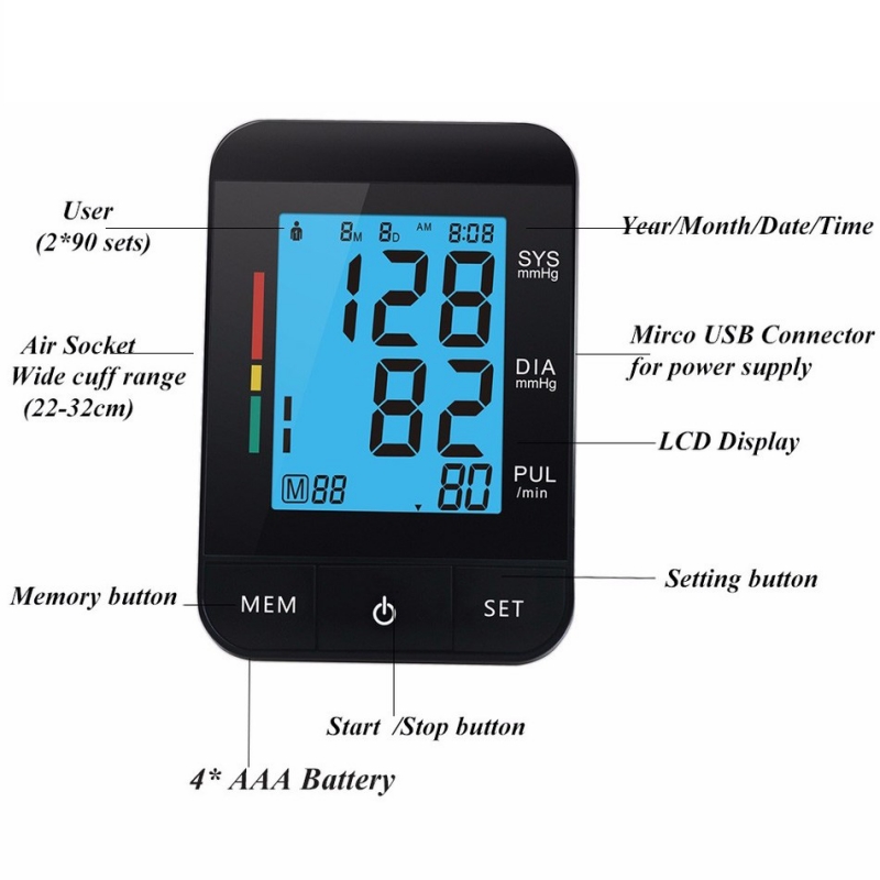 ALphagoMed U80R Automatic Blood Pressure Monitor, For Hospital